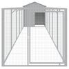 vidaXL Dog House Light Grey Galvanized Steel 46.1 x 240.2 x 48.4 in