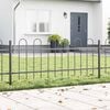 vidaXL Garden Fence 3 pcs Grey 16.73 x 1.97 ft Powder-coated Steel