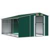 vidaXL Garden Shed Green Galvanized Steel, Polypropylene Large