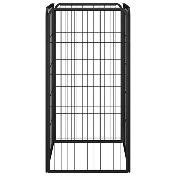 vidaXL Dog Playpen Black Powder-coated Steel 19.7 x 39.4 in Dog Playpen