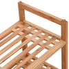 vidaXL Shoe Rack Set of 2 Walnut Solid walnut wood Medium Stackable