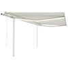 vidaXL Retractable Awning Cream Aluminum Large Height-Adjustable