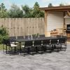 vidaXL Garden Dining Set Black, Cream White