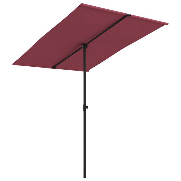 vidaXL Garden Parasol Bordeaux Red Polyester, Aluminum 78.7 x 59.1 in