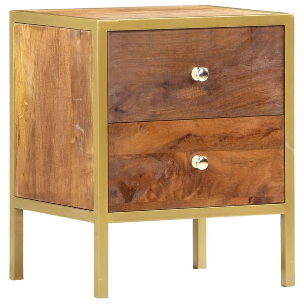 vidaXL Bedside Cabinet Brown Solid Mango Wood Medium Storage