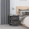 vidaXL Bedside Cabinet Grey Solid pine wood Small Bedside Cabinet