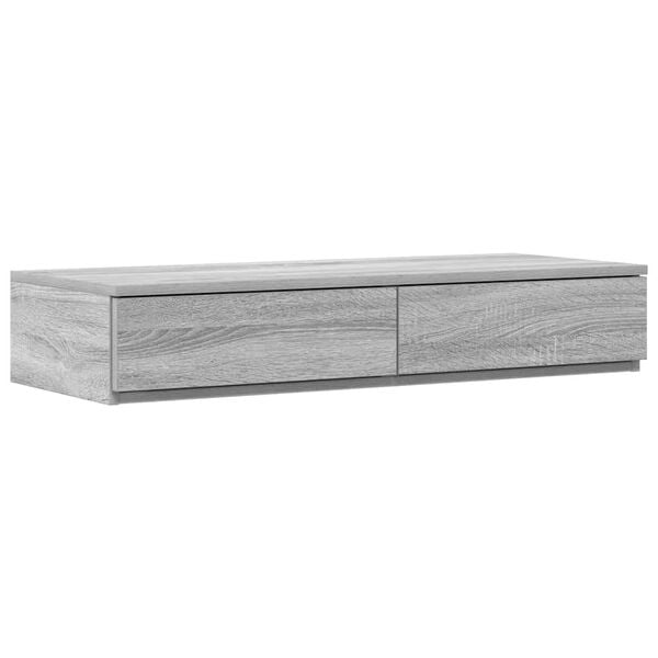 vidaXL Bed Drawers Grey Sonoma 35.43 x 14.37 x 6.50 in Engineered Wood