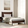 vidaXL Bed Frame Brown Oak Steel, Engineered Wood Twin Durable