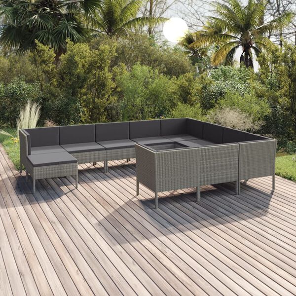 vidaXL Garden Lounge Set Grey