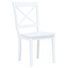 vidaXL Dining Chair Set of 4 White Solid rubber wood Standard