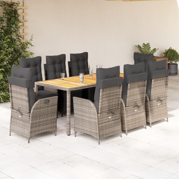 vidaXL Garden Dining Set Grey