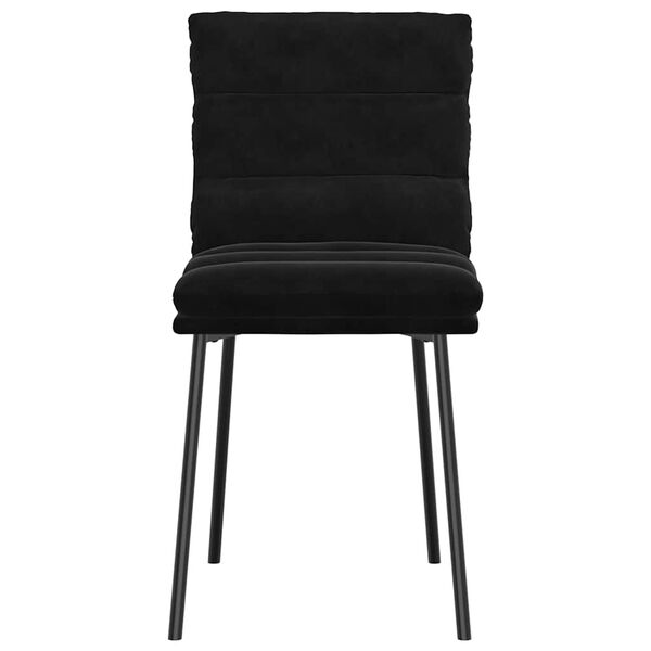 vidaXL Dining Chair Set of 6 Black Velvet, Plywood, Metal Standard