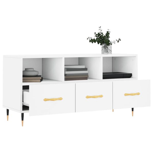 vidaXL TV Cabinet White Engineered Wood 40.2 in x 14.2 in x 19.7 in