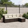 vidaXL Garden Sofa Set Brown PE rattan 5 Piece Set Modular