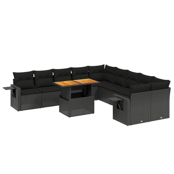 vidaXL Garden Sofa Set Black