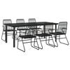 vidaXL Garden Dining Set Black PVC Rattan Large Durable