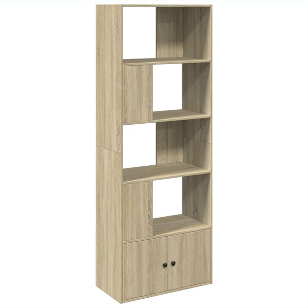 vidaXL Bookcase Sonoma Oak Engineered Wood Tall Bookcase Rectangular