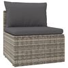vidaXL Garden Lounge Set Grey PE rattan Large Adjustable Feet