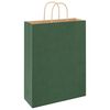 vidaXL Paper Bags 50 pcs with Handles Green 32x12x42 cm