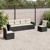 vidaXL Garden Sofa Set Black, Cream white