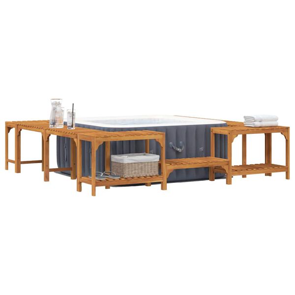 vidaXL Square Outdoor Hot Tub Enclosure Brown 230 x 230 cm