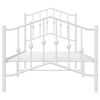 vidaXL Bed Frame White Powder-coated steel Twin Bed Frame Rectangular