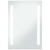 vidaXL Bathroom Mirror Silver Glass and aluminum 24 x 32 in Lights