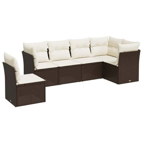 vidaXL Garden Sofa Set Brown