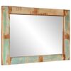 vidaXL Mirror Mixed color finish Solid reclaimed wood, glass 27.6x19.7 in