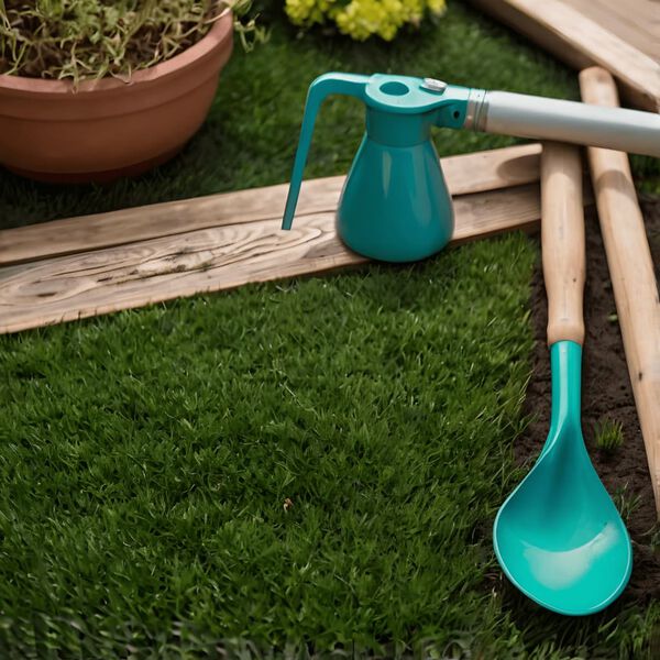 vidaXL Artificial Grass Light Green, Dark Green, Brown