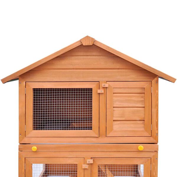 vidaXL Rabbit Hutch Wood color Wood Rabbit Hutch Rectangular