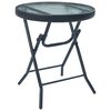 vidaXL Bistro Set Grey and black Textilene, powder-coated steel, glass