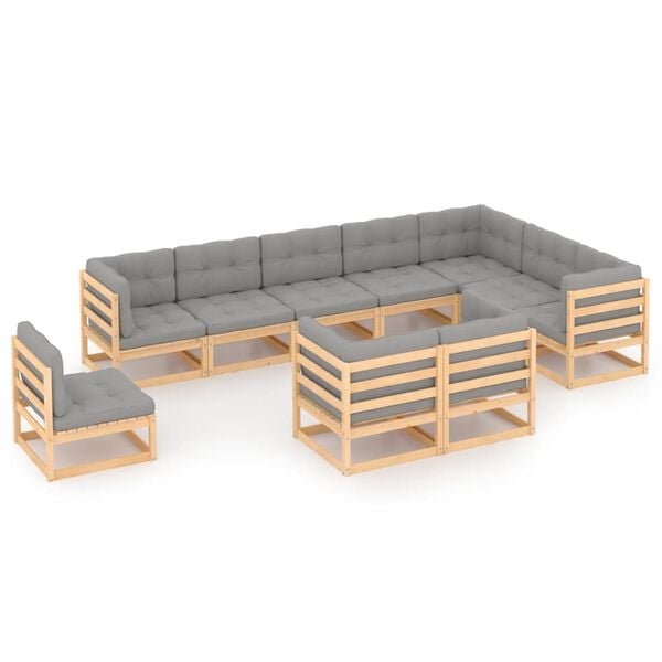 vidaXL Outdoor Lounge Set Natural Pine