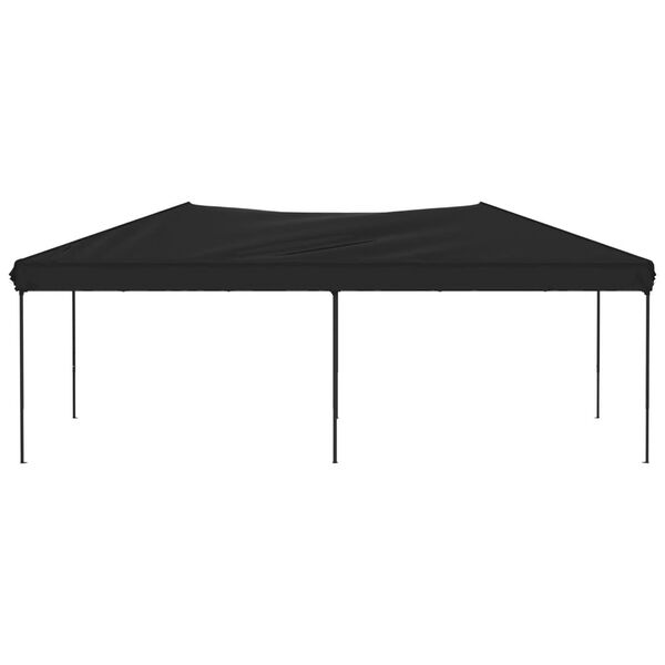 vidaXL Party Tent Black 210D oxford fabric with silver coating, Steel
