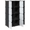 vidaXL Modular Cabinet Black and White Plastic and Chromed Steel