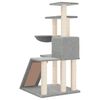 vidaXL Cat Tree Light Grey Engineered wood, plush, sisal Medium Modern