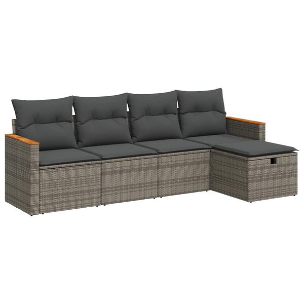 vidaXL Garden Sofa Set Grey