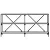 vidaXL Console Table Grey sonoma Engineered wood, iron 63x11.8x29.5 in