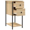 vidaXL Bedside Cabinet Sonoma Oak Engineered wood, Iron Compact