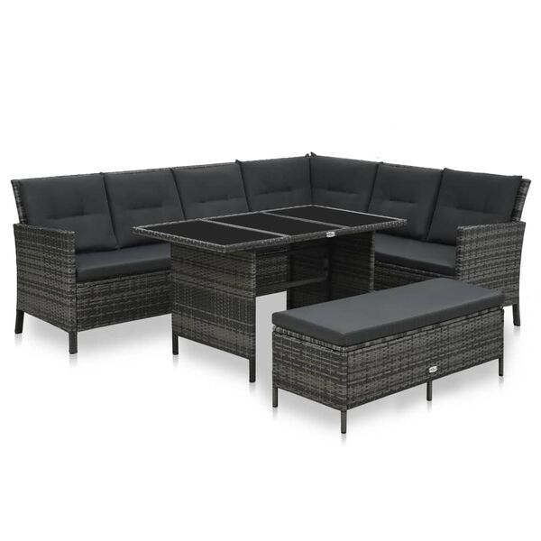vidaXL Garden Furniture Set Grey