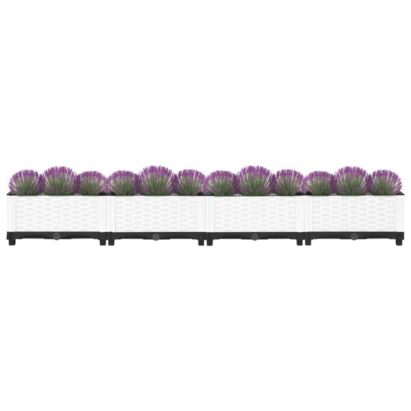 vidaXL Raised Bed White Polypropylene 64 x 14 x 9 in Durable