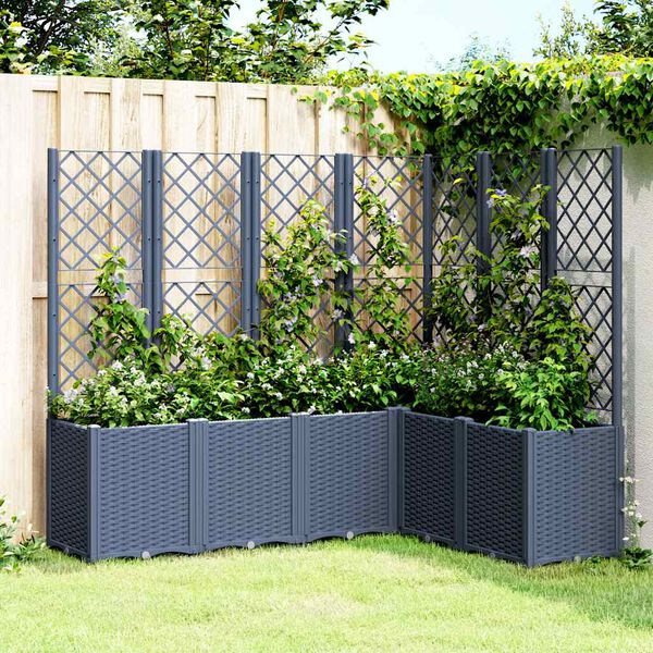 vidaXL Garden Planter Blue Grey Polypropylene Large Modular