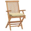 vidaXL Garden Chair Set of 4 Teak Solid Teak Wood Standard Foldable