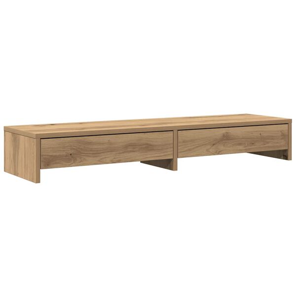 vidaXL Monitor Stand with Drawers Artisian Oak 39.4x10.6x5.9" Engineered Wood