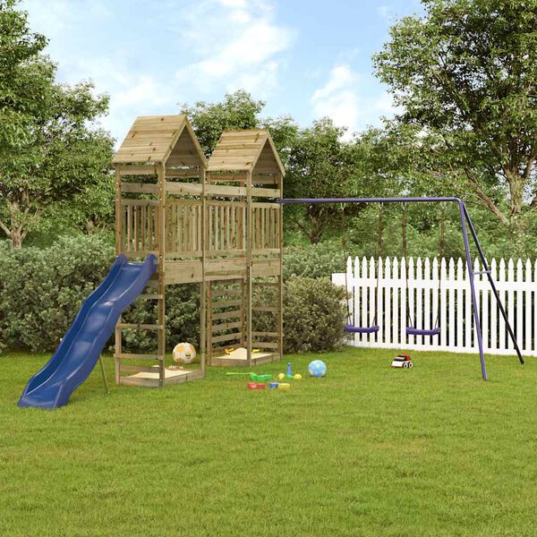 vidaXL Outdoor Playset Pine Wood Treated Pine Wood Large Durable