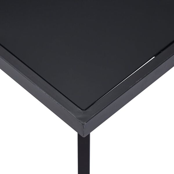vidaXL Dining Table Black Tempered Glass, Steel 55.1 x 27.6 x 29.5 in