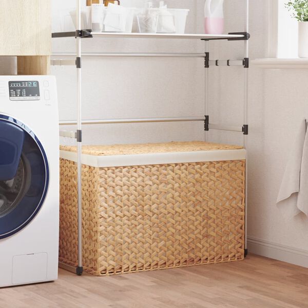 vidaXL Laundry Basket with 3 Sections 29.5"x16.7"x20.5" Water Hyacinth
