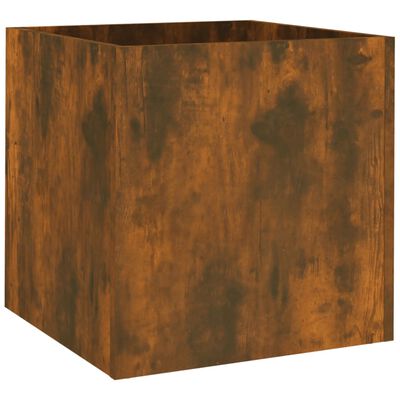 vidaXL Planter Box Smoked Oak 15.7"x15.7"x15.7" Engineered Wood