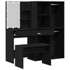 vidaXL Dressing Table Set with LED 4 pcs Black Oak Engineered Wood