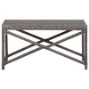 vidaXL Bench Grey PE (polyethylene) rattan, Powder-coated steel 31.5 in